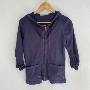 XCVI WEARABLES Women’s Size Small Blue Poplin Utility Full Zip Jacket